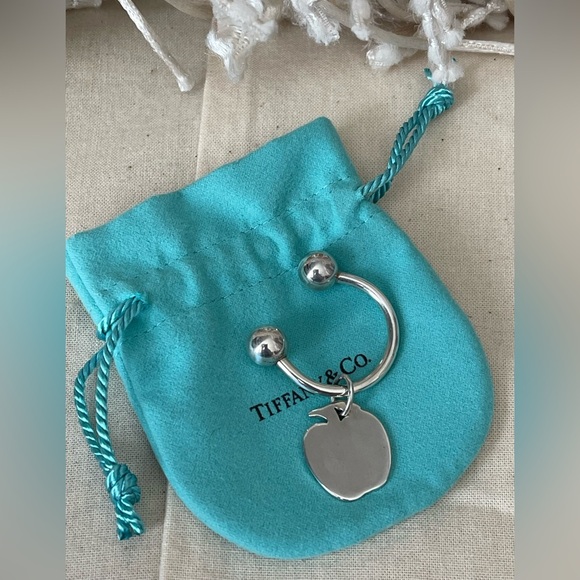 TIFFANY & Co. Sterling Silver Apple Charm Key Holder w/TIFFANY pouch - Picture 1 of 4
